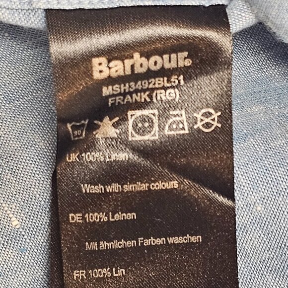 Barbour Linen Regular Fit Button Down XL - Picture 9 of 9